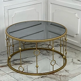 Elegant Orta Sehpa -Gold (Füme Aynalı)