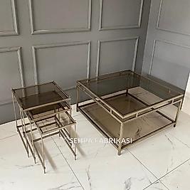 İnta Zigon Sehpa ve Versace Orta Sehpa Takımı