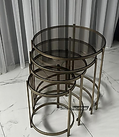 Oliva Zigon Sehpa - Eskitme Gold