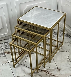 Mermer Trio Zigon 4lü - Gold