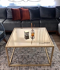 Round Orta Sehpa - Gold