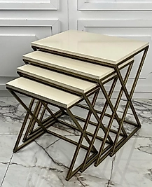 X Zigon - Eskitme Gold 4lü (Krem mdf tablalı)