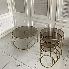 Neva Zigon / Orta Sehpa 4lü - Gold