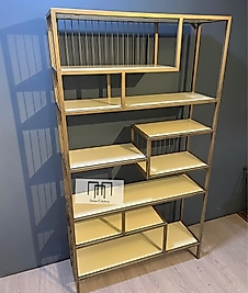 Prinç Eskitme Ahşap Tablalı Vitrin