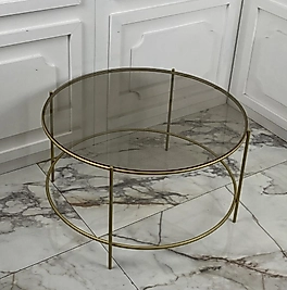 Lil Yuvarlak Orta Sehpa- Gold