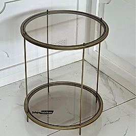 İNTA YAN SEHPA( Eskitme Gold-Yuvarlak)