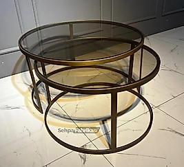 Rubby Orta Sehpa - Eskitme Gold