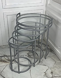 Velto Zigon Sehpa 4lü - Gümüş