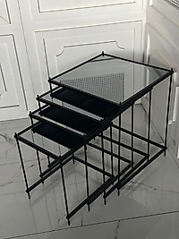 İnta Zigon Sehpa 4lü - Siyah