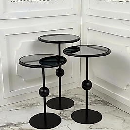 Art Yan Sehpa Seti -Siyah