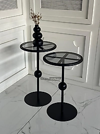 Art Yan Sehpa 2'Li - Siyah