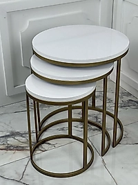 Oliva Zigon Beyaz Mdf li - Eskitme Gold