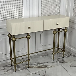 Art Dresuar - Krem Lake Çekmeceli