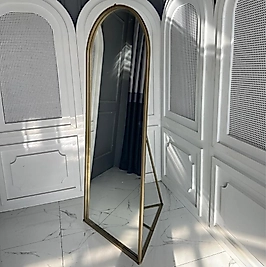 Ayaklı Boy Aynası - Eskitme Gold